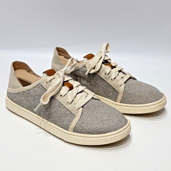 OluKai Women’s Pehuea Li Slip On Shoes Beige Gray Mesh Convertible Heel Size 7 - Picture 1 of 13